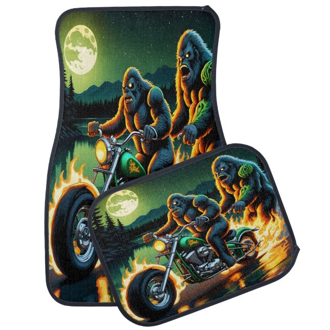Bigfoot’s Fiery Midnight Road Car Floor Mat (Set)