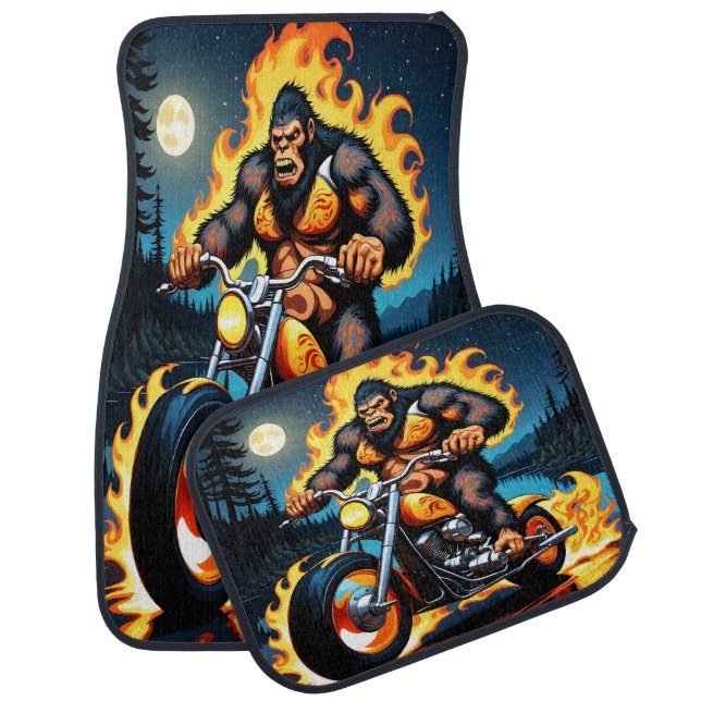 Bigfoot’s Fiery Road Through Nature Car Floor Mat (Set)