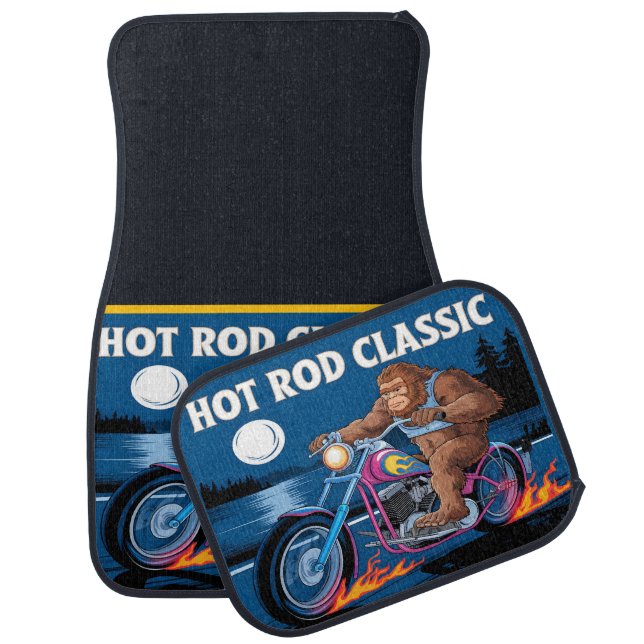 Bigfoot’s Moonlit Flame Adventure Car Floor Mat (Set)