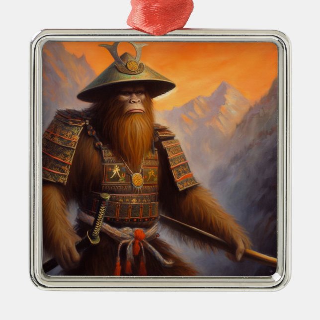 Bigfoot Samurai Metal Ornament (Front)