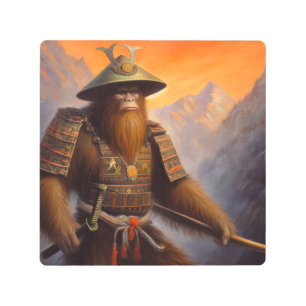 Bigfoot Samurai Metal Print