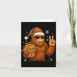 Bigfoot Santa Basketball Christmas Card