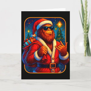 Bigfoot Santa Christmas Funny Xmas Sasquatch  Card
