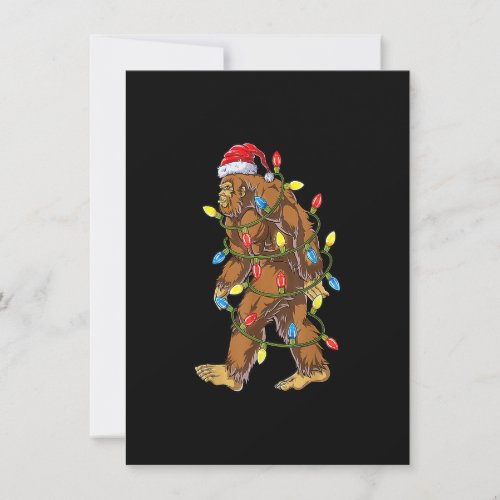 Bigfoot Santa Christmas Tree Lights Funny Xmas Sas Invitation