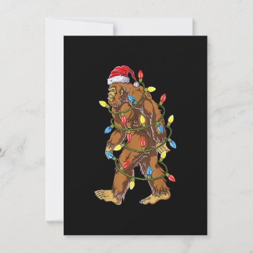 Bigfoot Santa Christmas Tree Lights Funny Xmas Sas Invitation