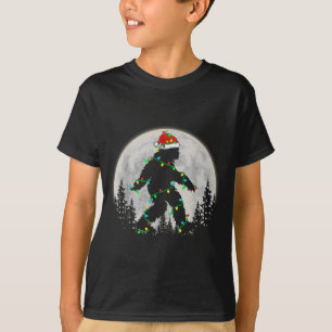Bigfoot Santa Christmas Tree Lights Funny Xmas Sas T-Shirt