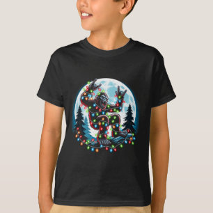Bigfoot Santa Christmas Tree Lights Funny Xmas Sas T-Shirt