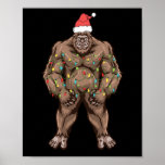 Bigfoot Santa Christmas Tree Lights Poster<br><div class="desc">Bigfoot Santa Hat Christmas Tree Lights Xmas Family Matching Design Gift Value Poster Paper (Matte) Classic Collection.</div>