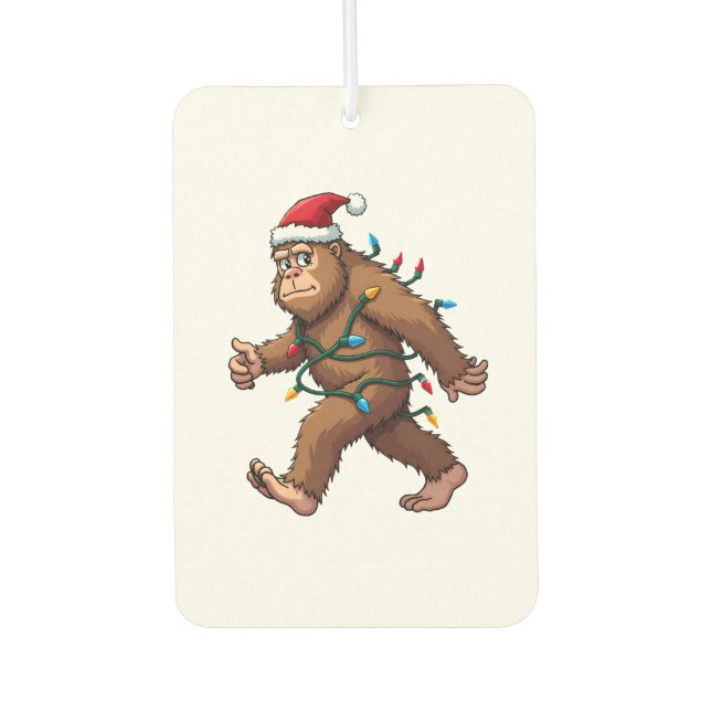 Bigfoot Santa Christmas Tree Lights Xmas Boys Men  Air Freshener (Front)
