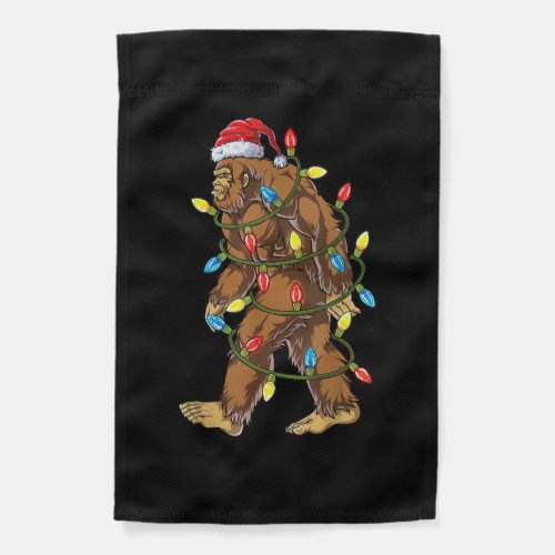 Bigfoot Santa Christmas Tree Lights Xmas Boys Men Garden Flag