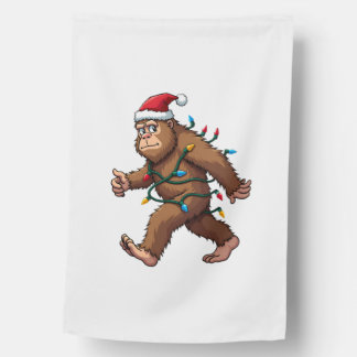 Bigfoot Santa Christmas Tree Lights Xmas Boys Men House Flag