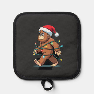 Bigfoot Santa Christmas Tree Lights Xmas Boys Men Pot Holder