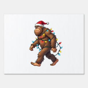 Bigfoot Santa Christmas Tree Lights Xmas Boys Men  Sign