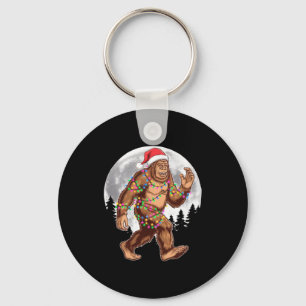 Bigfoot Santa Christmas Tree Lights Xmas Sasquatch Keychain