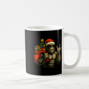 Bigfoot Santa Christmas Tree Rock On Funny Xmas Sa Coffee Mug