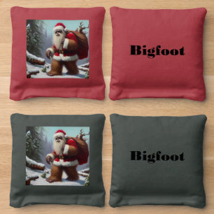 Bigfoot Santa Claus Cornhole Bags