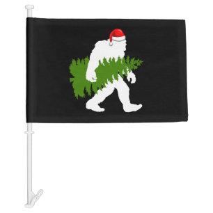 BigFoot Santa Claus Fun Christmas Gifts Car Flag