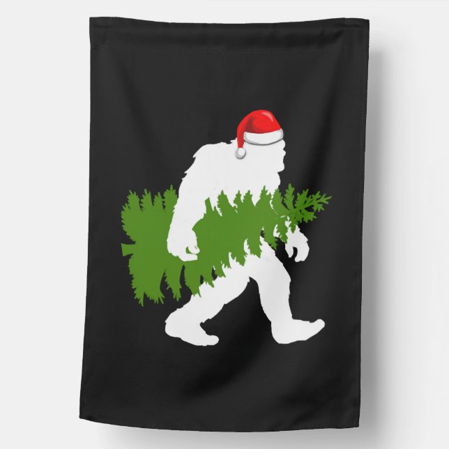 BigFoot Santa Claus Fun Christmas Gifts House Flag (Front)
