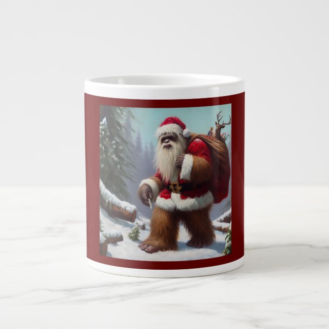 Bigfoot Santa Claus Giant Coffee Mug (Front)