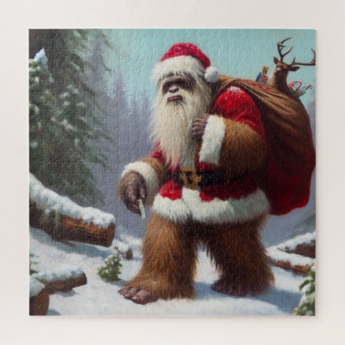 Bigfoot Santa Claus Jigsaw Puzzle