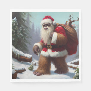 Bigfoot Santa Claus Napkins