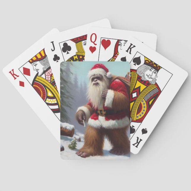 Bigfoot Santa Claus Poker Cards (Back)