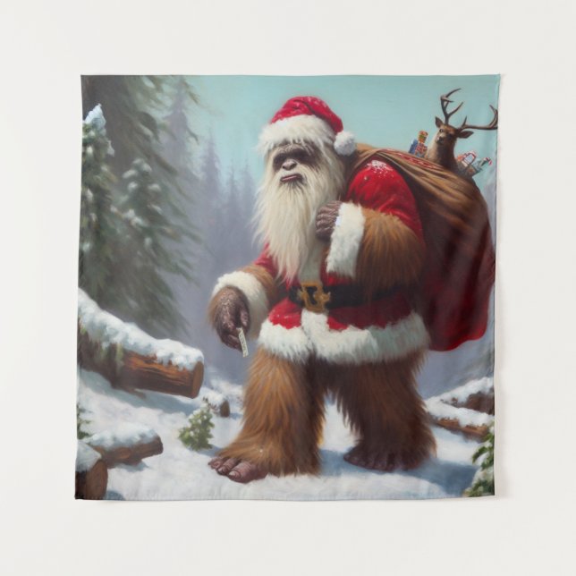 Bigfoot Santa Claus Tapestry (Front)
