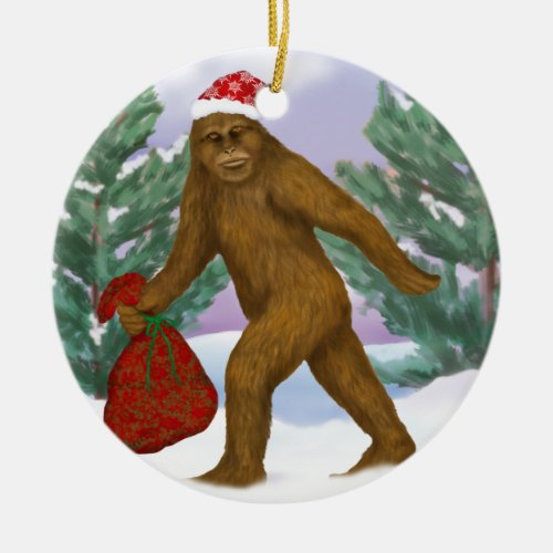 Bigfoot Santa Ornament