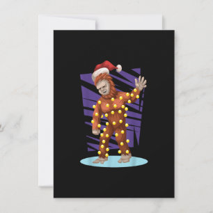 Bigfoot Santa Sasquatch Santa Bigfoot Christmas Li Invitation