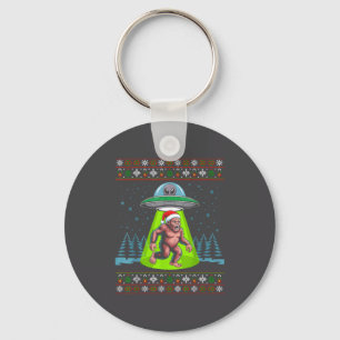 Bigfoot Santa Ufo Sasquatch Funny Ugly Christmas S Keychain