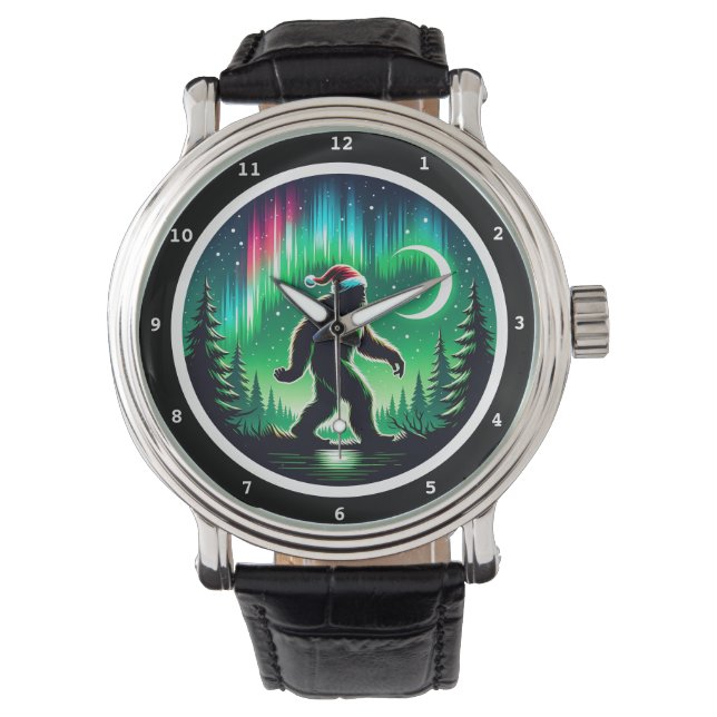 Bigfoot Santa with Northern Lights  Watch (Front)