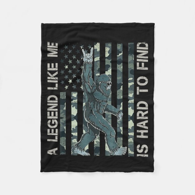 Bigfoot Sasquatch A Legend Like Me Is Hard To Find Fleece Blanket (Front)