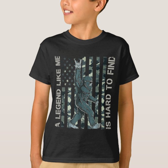 Bigfoot Sasquatch A Legend Like Me Is Hard To Find T-Shirt (Front)