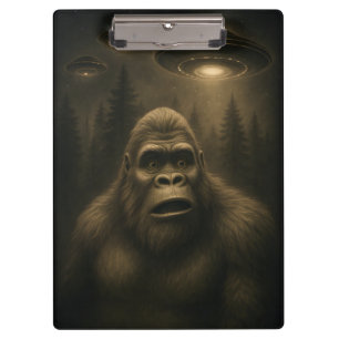 Bigfoot Sasquatch Alien UFO Funny Clipboard