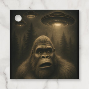 Bigfoot Sasquatch Alien UFO Funny Favor Tags