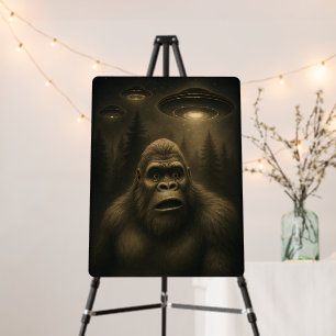 Bigfoot Sasquatch Alien UFO Funny Foam Board