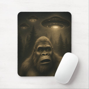 Bigfoot Sasquatch Alien UFO Funny Mouse Pad