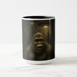Bigfoot Sasquatch Alien UFO Funny Mug