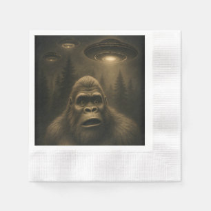 Bigfoot Sasquatch Alien UFO Funny Napkins