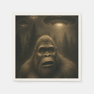 Bigfoot Sasquatch Alien UFO Funny Napkins