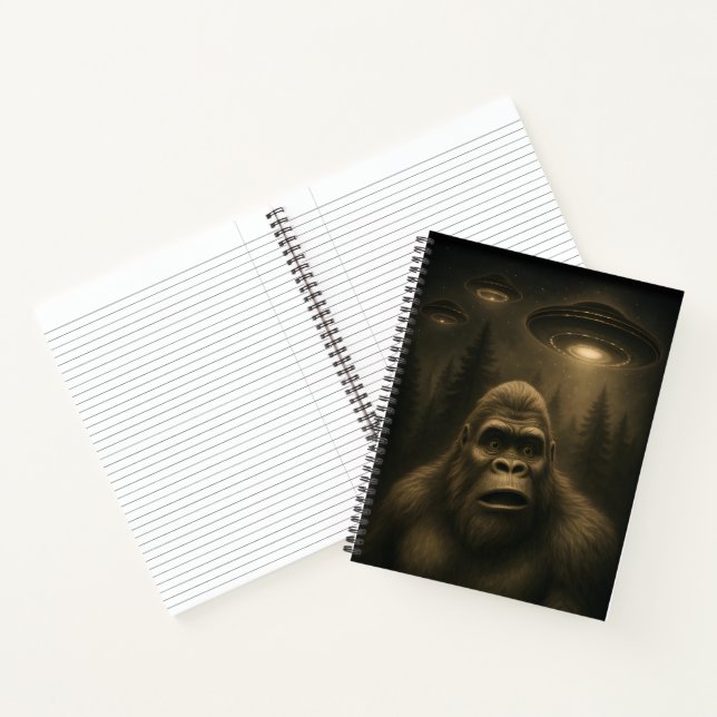 Bigfoot Sasquatch Alien UFO Funny Notebook (Inside)