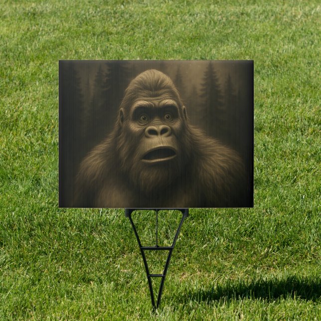 Bigfoot Sasquatch Alien UFO Funny Sign (Insitu)