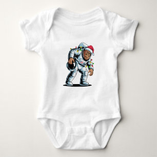 Bigfoot Sasquatch Astronaut Christmas 2026 Holiday Baby Bodysuit