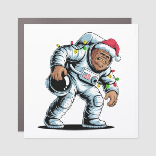Bigfoot Sasquatch Astronaut Christmas 2026 Holiday Car Magnet
