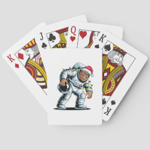 Bigfoot Sasquatch Astronaut Christmas 2026 Holiday Poker Cards
