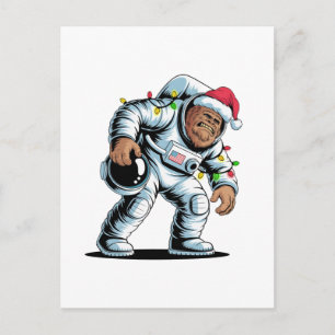 Bigfoot Sasquatch Astronaut Christmas 2026 Holiday Postcard