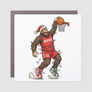 Bigfoot Sasquatch Basketball Christmas 2026 Holida Car Magnet