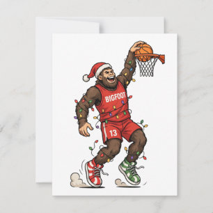 Bigfoot Sasquatch Basketball Christmas 2026 Holida Note Card