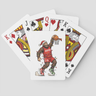 Bigfoot Sasquatch Basketball Christmas 2026 Holida Poker Cards