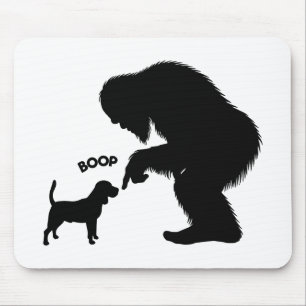 Bigfoot Sasquatch Beagle Nose Boop Mouse Pad